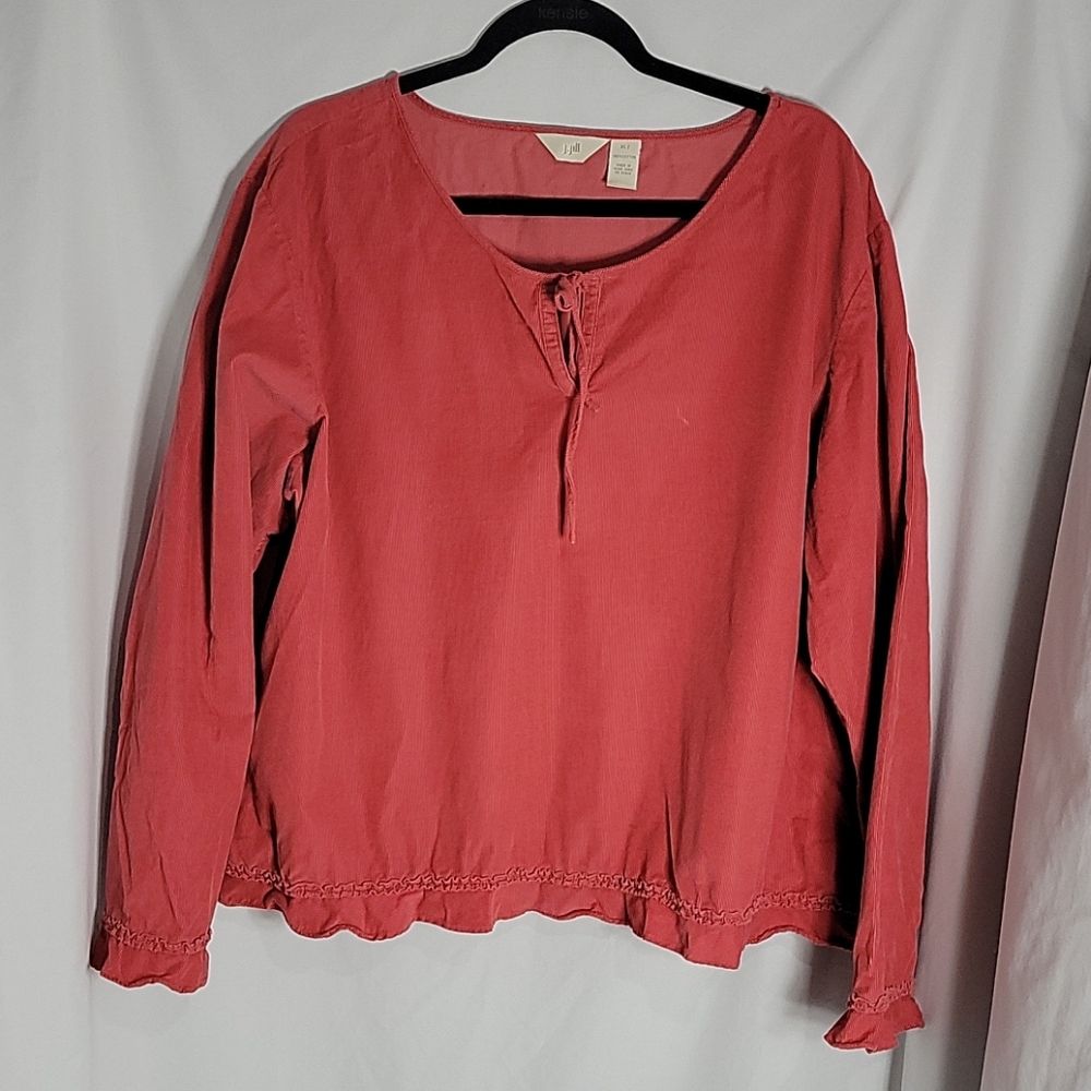 J. Jill Coral Corduroy  Tunic Top, Size XLT
